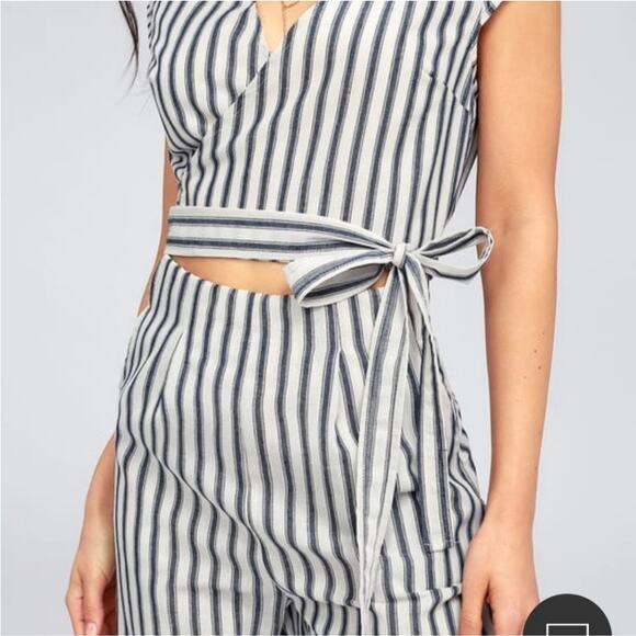 Lulus Jetset to Go Striped Jumpsuit Size Small - Picture 8 of 13